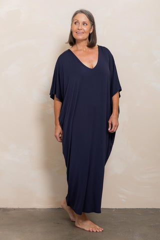 Bamboo Kaftan - Navy