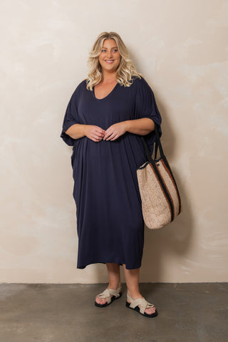 Bamboo Kaftan - Navy
