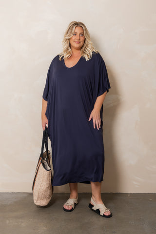 Bamboo Kaftan - Navy
