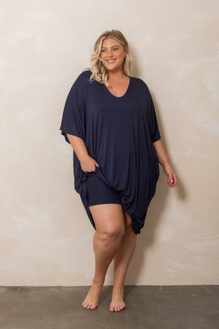 Bamboo Kaftan - Navy