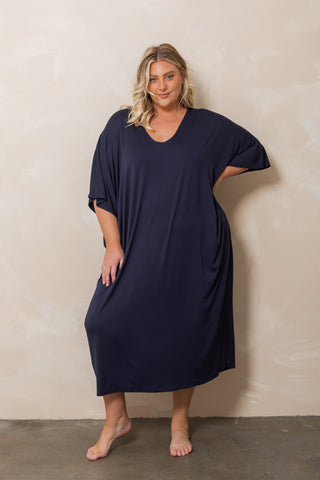 Bamboo Kaftan - Navy