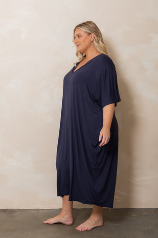 Bamboo Kaftan - Navy