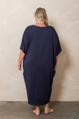 Bamboo Kaftan - Navy