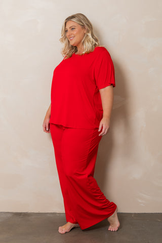 Bamboo Palazzo Pant - Red