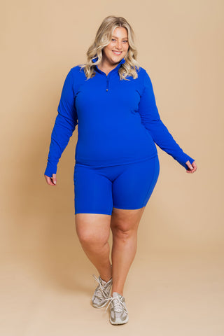 Quarter Zip Base Top - Indigo