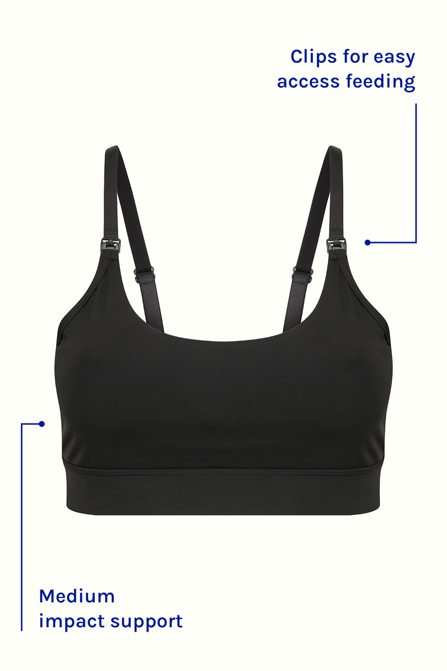 Breastfeeding Crop Bra Black Active Truth™