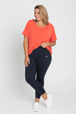Model wears an XL. She is size 16 and 181cm tall.