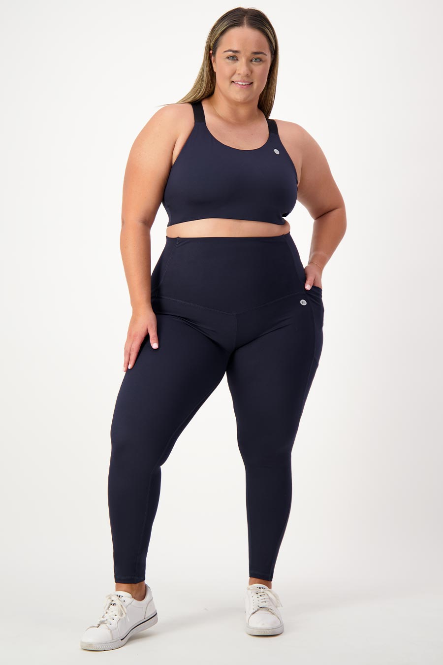 Core Pocket Full Length Tight - Midnight Blue