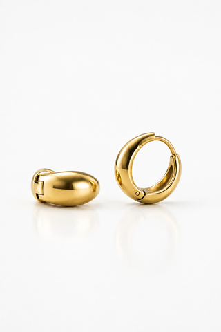 Stainless Steel Small Hoop Earring - Gold