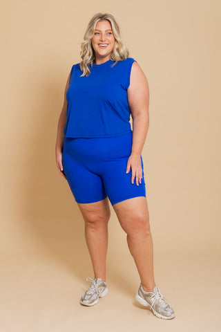 Perform Lightweight Cropped Tank - Indigo