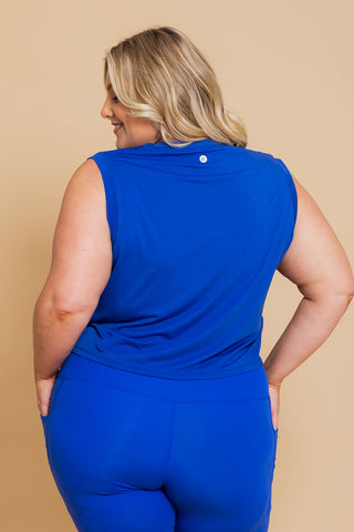 Perform Lightweight Cropped Tank - Indigo
