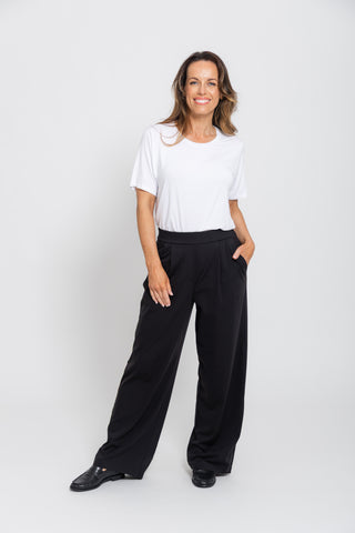 Motion Wide Leg Tailored Pant - Black