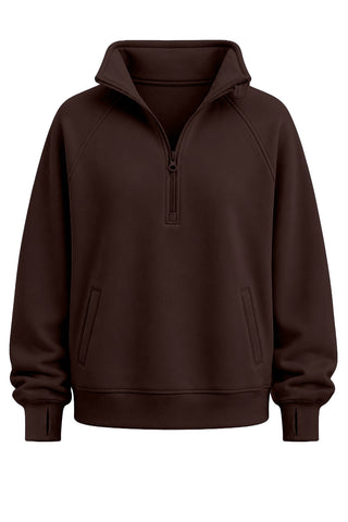 Offline Quarter Zip Jumper - Espresso