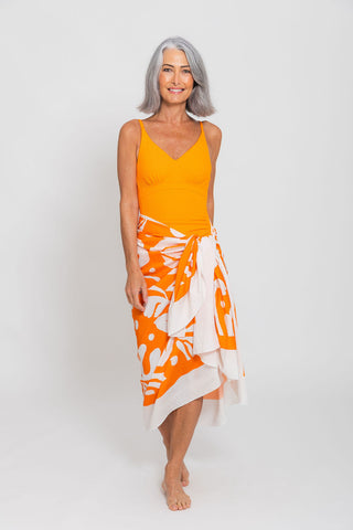 Coolum Core Support One Piece Swim - Orange Pop Texture - Active Truth - Image 6