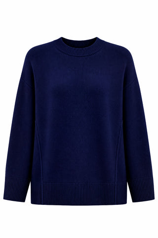 Wool Oversized Knit - Navy