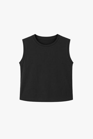 Perform Lightweight Cropped Tank - Black