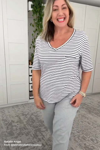 Pocket T-Shirt - Black Stripe