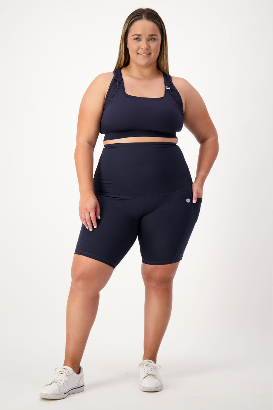 Postnatal Recovery Pocket Bike Short - Midnight Blue
