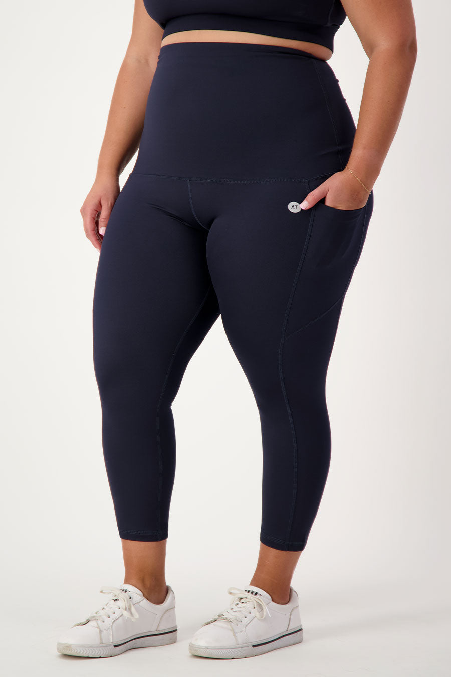 Postnatal Recovery Pocket 7/8 Length Tight - Midnight Blue
