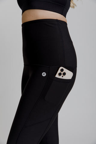 Postpartum Recovery Move Leggings with Pockets - Black - Active Truth - Image 3