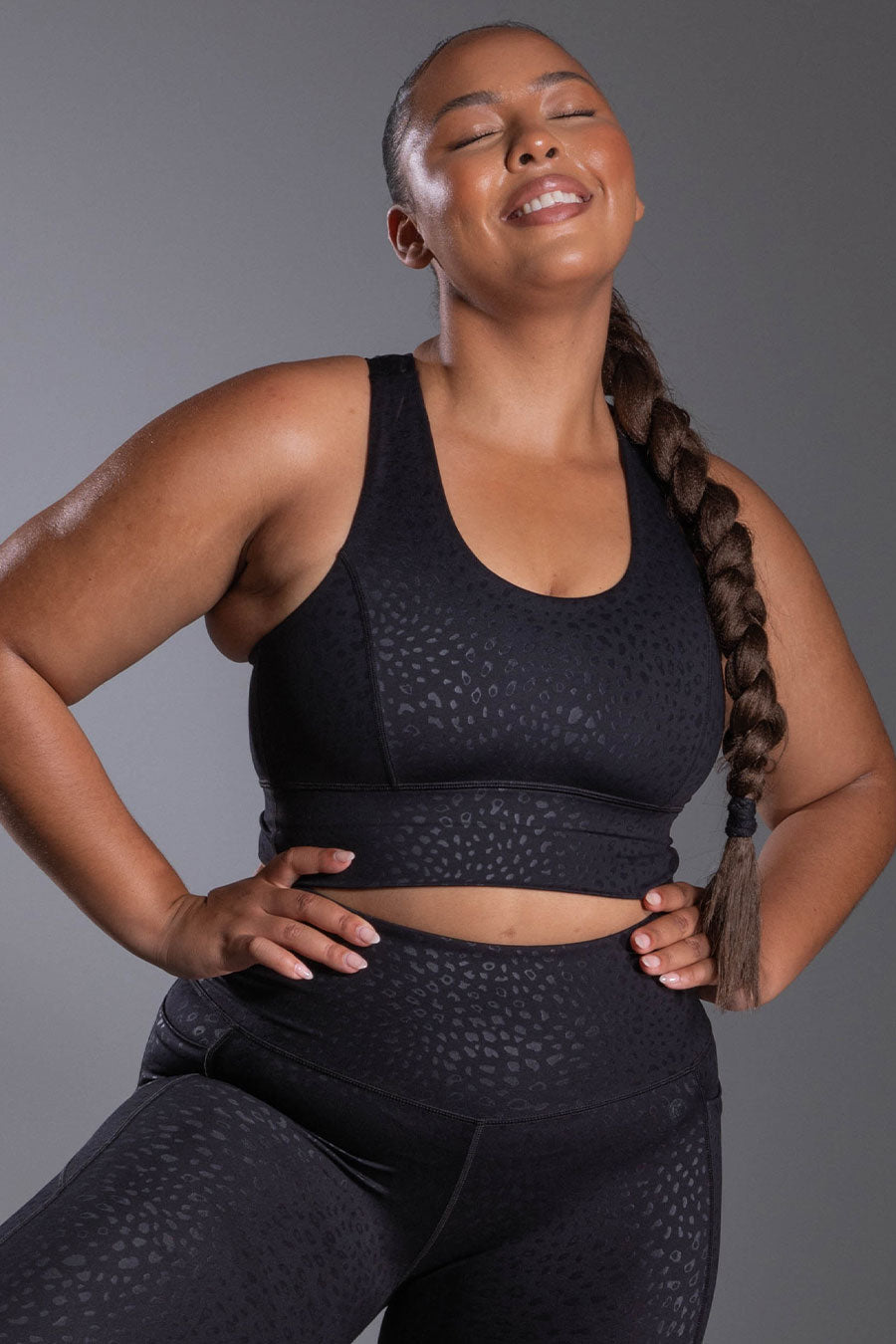 Sports Crop - Black Leopard