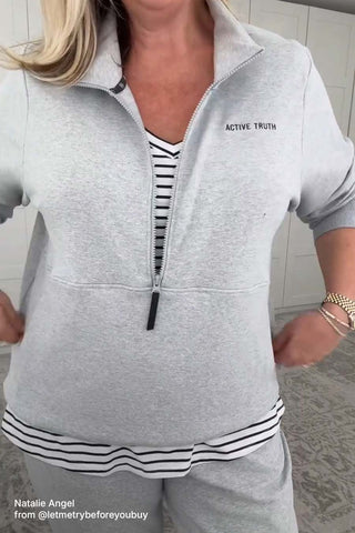 Reset Zip Sweater - Grey Marle