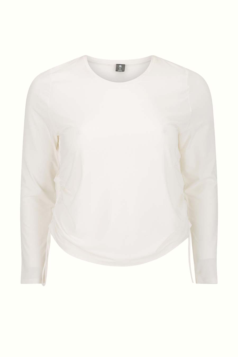 White ruched long sleeve top hotsell