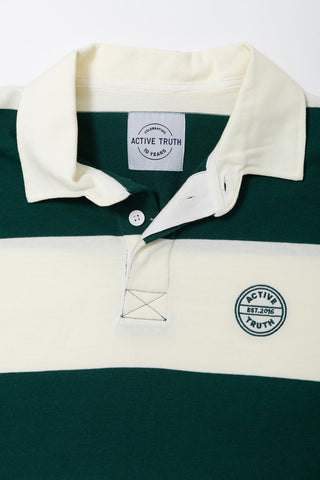 Heritage Rugby Jumper in Green/Cream