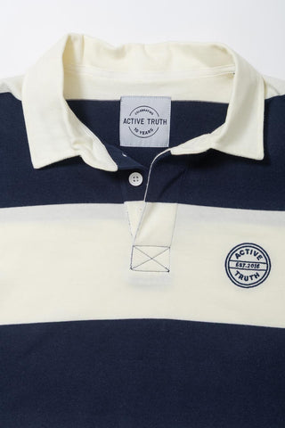 Heritage Rugby Jumper in Navy/Cream