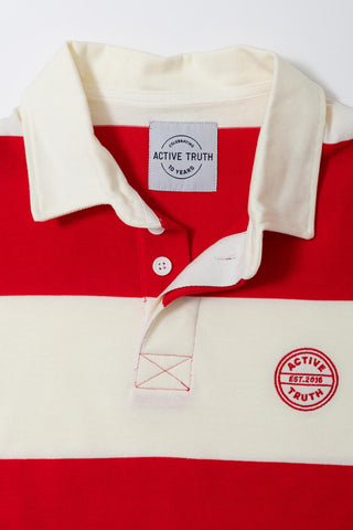 Heritage Rugby Jumper in Red/Cream