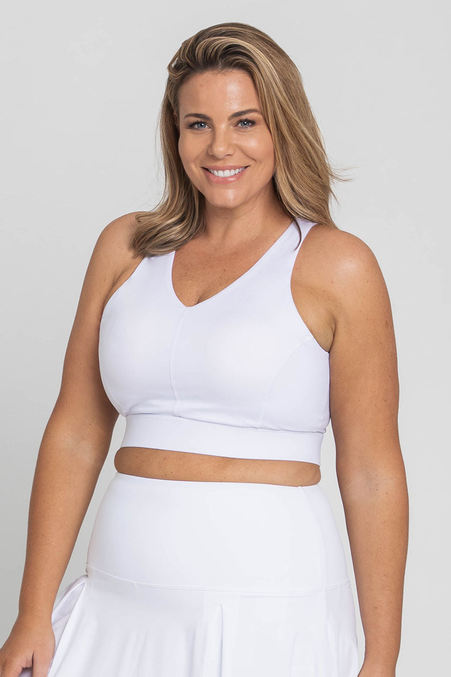 Sleek Performance Crop - White