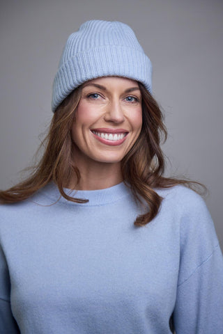 Wool Beanie - Cool Blue