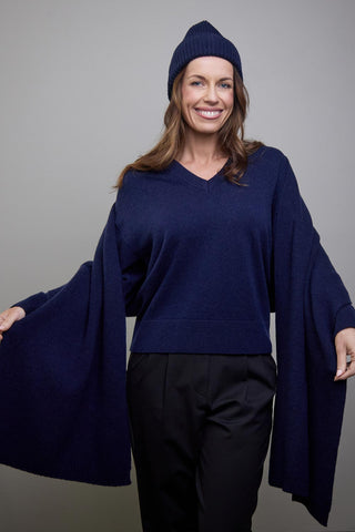 Wool Scarf - Navy