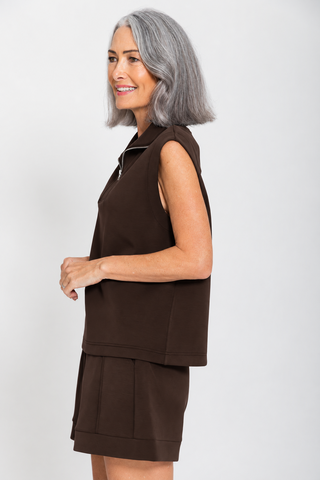 Softluxe Tank with Zip - Espresso - Active Truth - Image 5