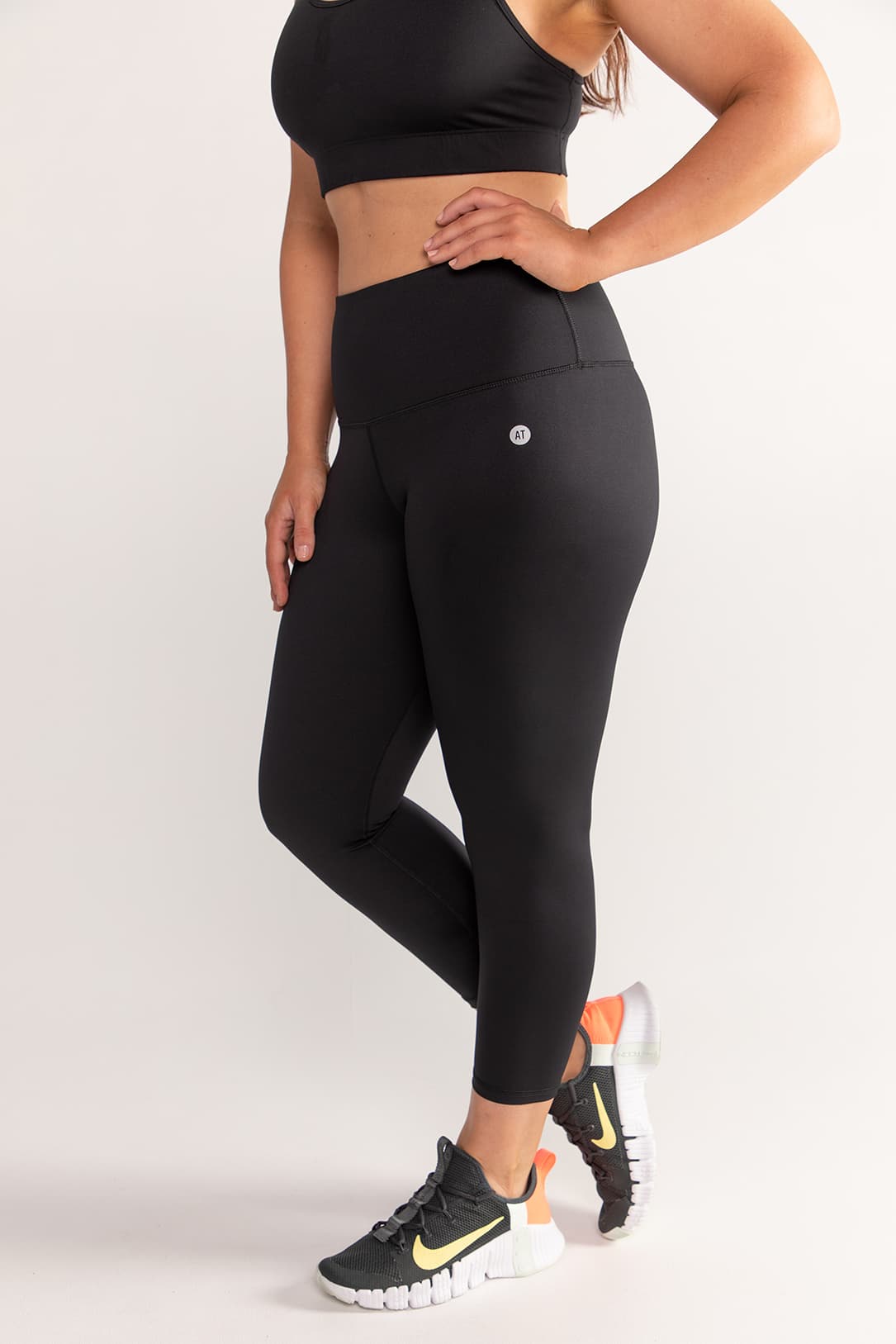 Maternity Leggings - Classic 7/8 Length w Pockets Black