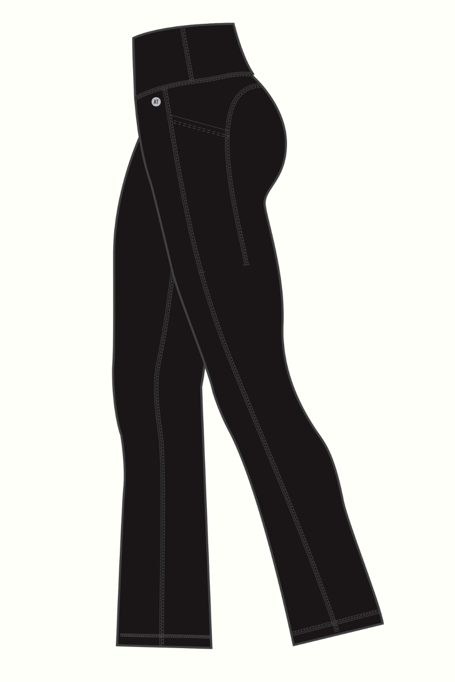 Tall Flare Full Length Tight Black, Leggings