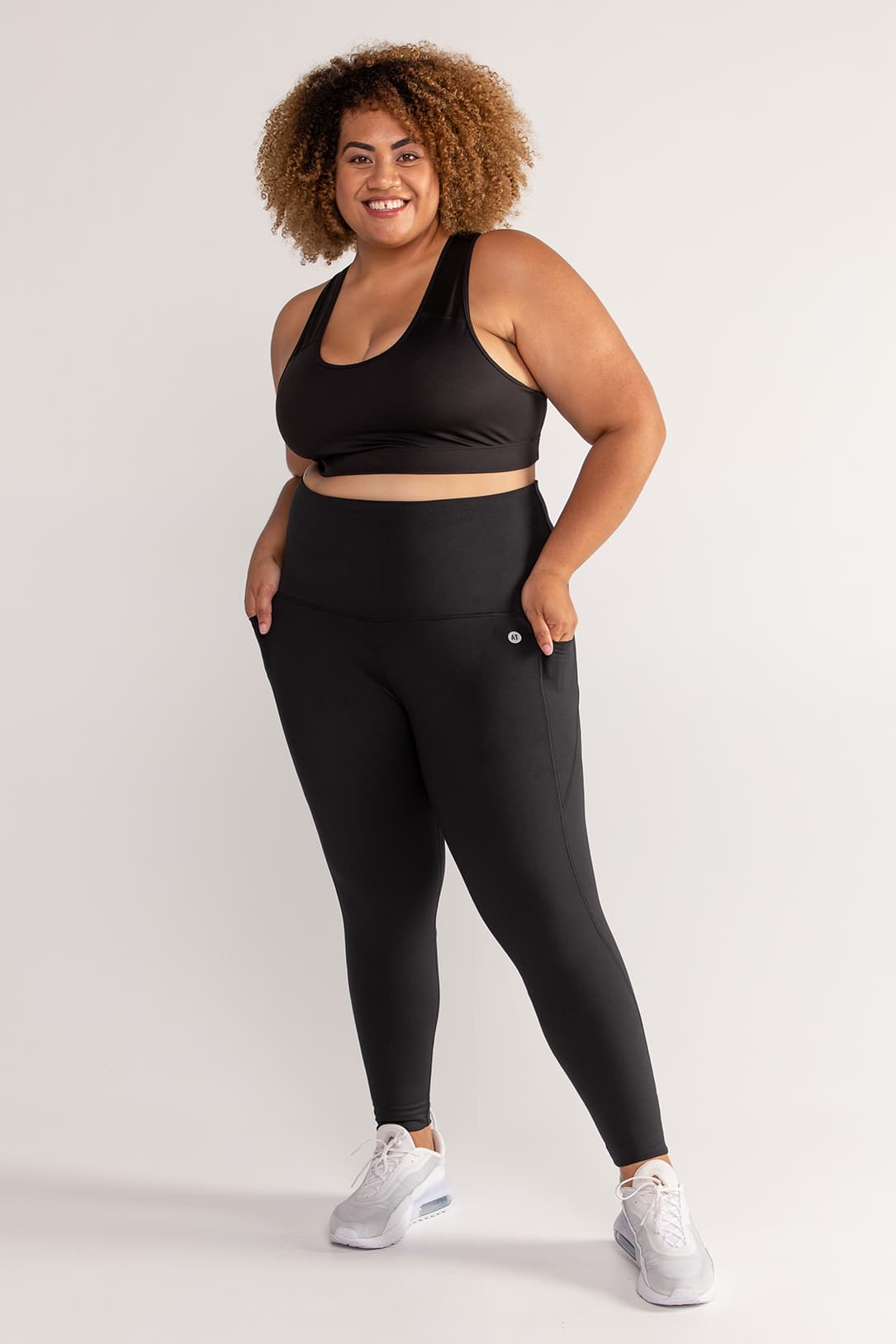 Training Pocket Full Length Gym Tights in Black