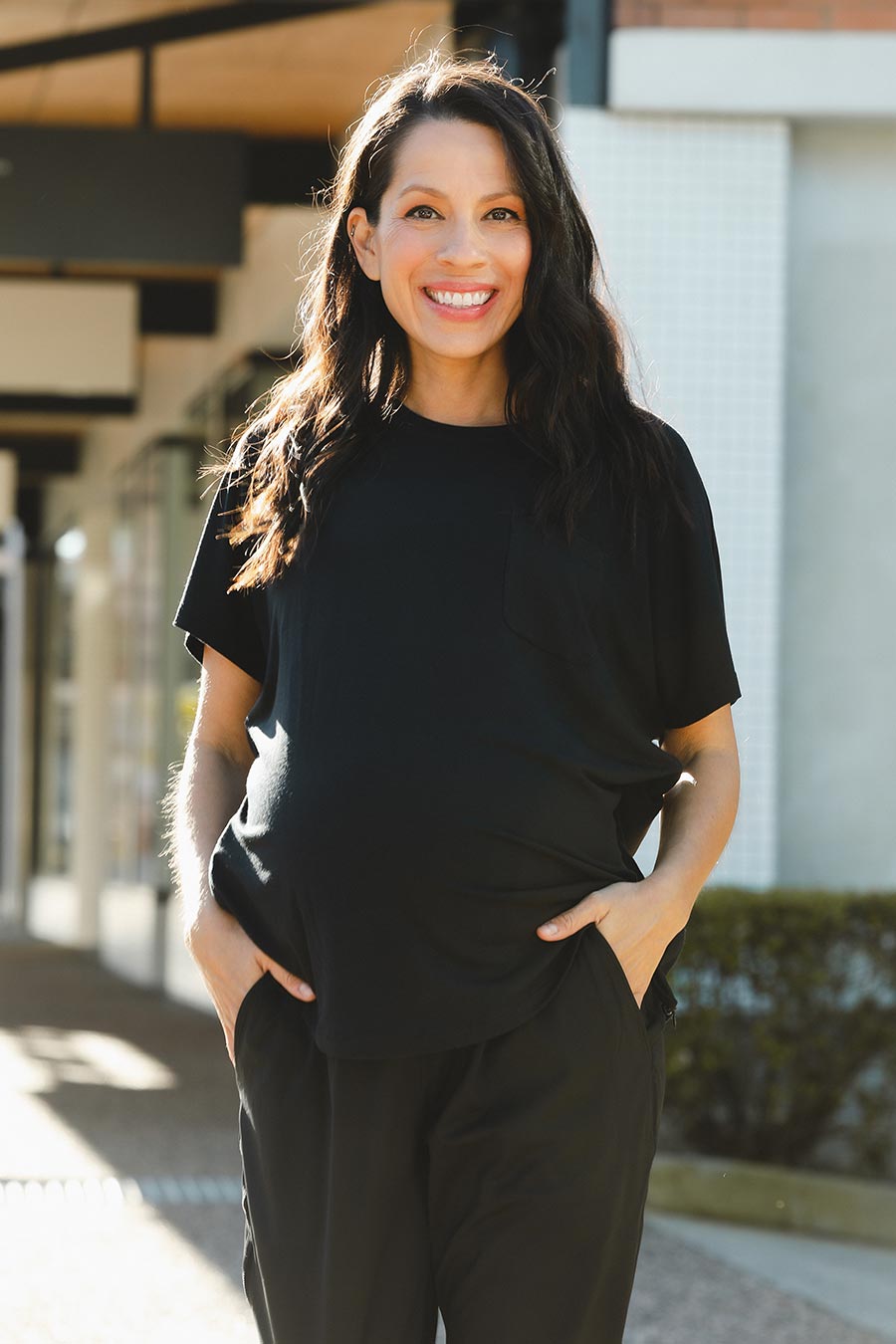 Mama Feeding Zip T-Shirt - Black