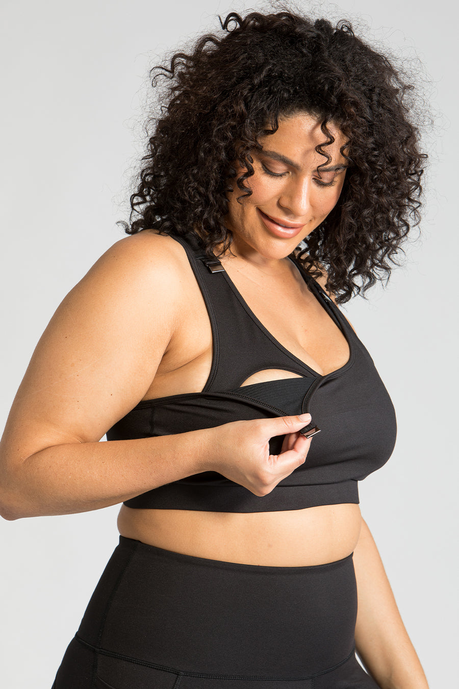 Mama Magnetic Feeding Crop Bra - Black