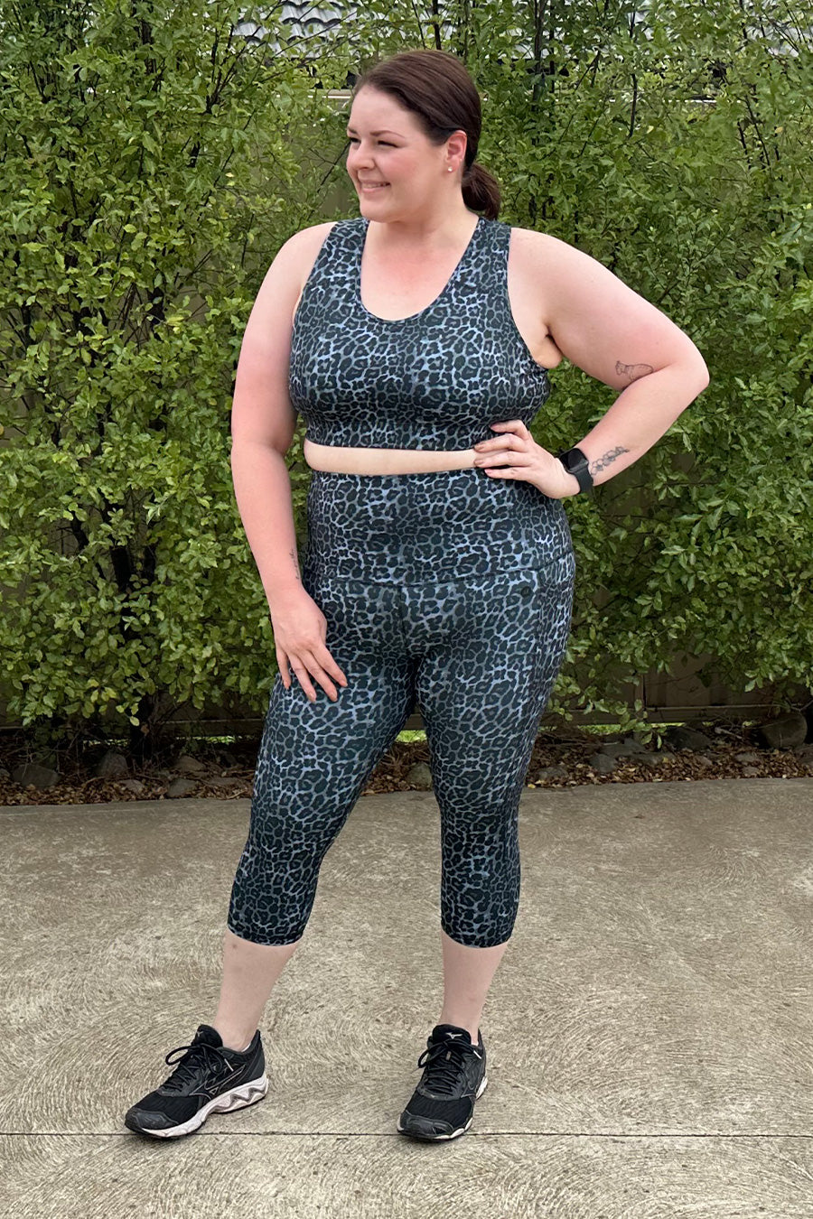 Training Pocket 3/4 Length Tight - Grey Leopard from Active Truth™
