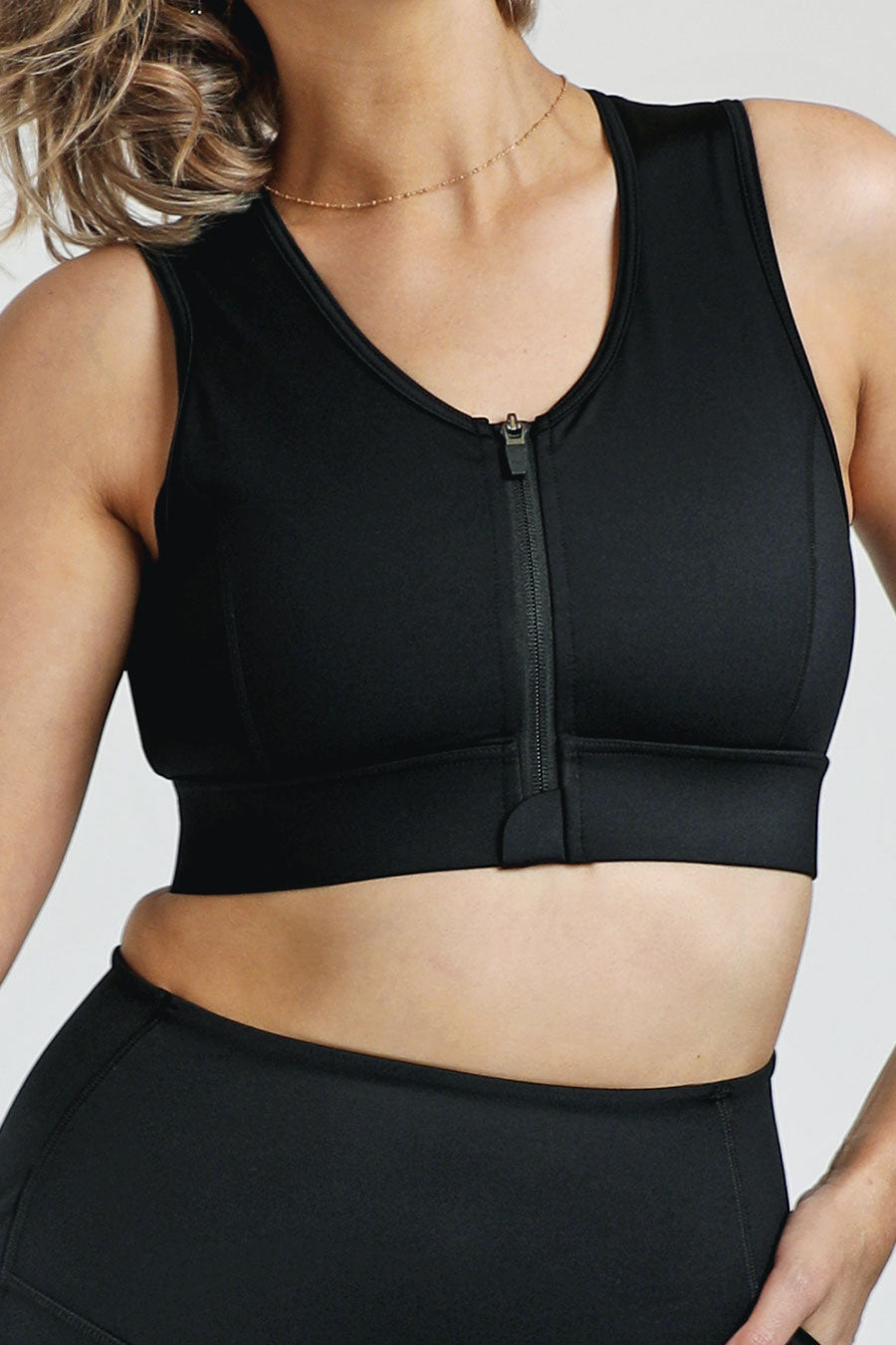 Women's Sports Bras Tights Crop Top Yoga Vest Front Zipper Plus